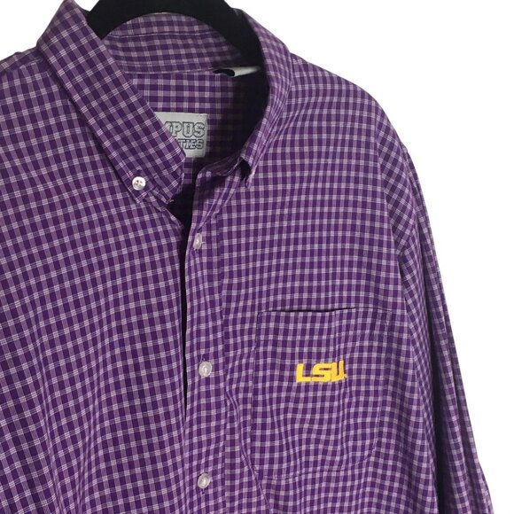 Louisiana State Tigers Shirt Mens Large Purple NCAA College LSU Button Down - Picture 1 of 14